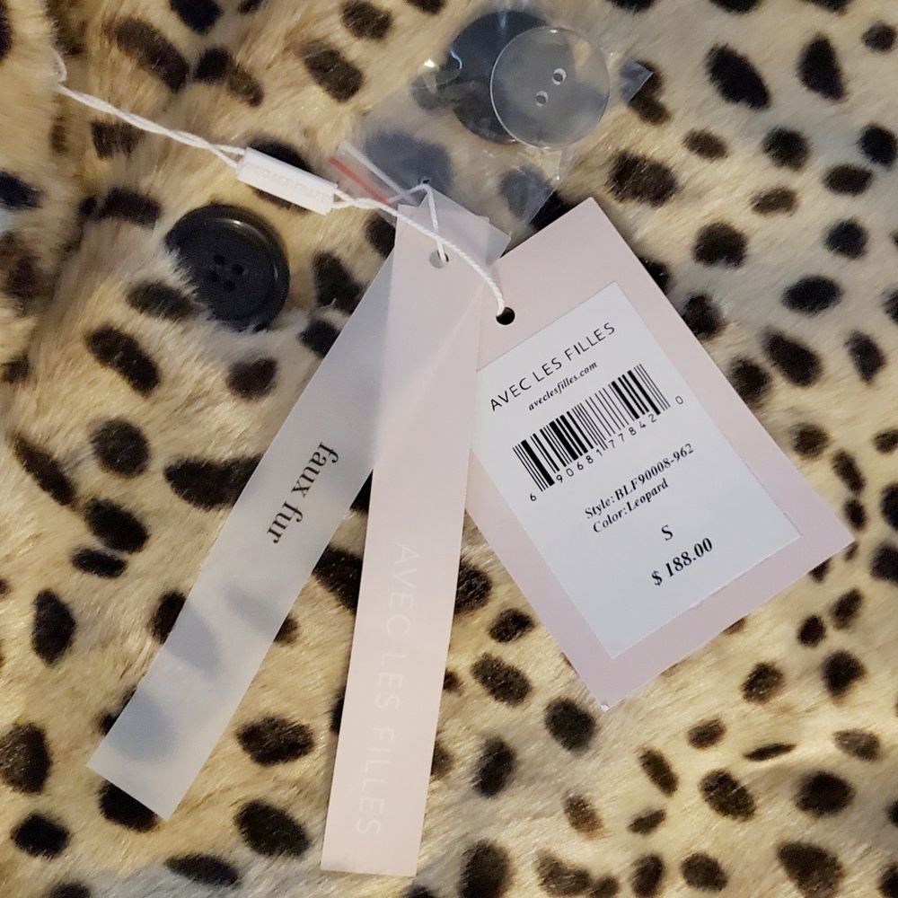 Avec Les Filles Leopard Print Car Coat Faux Fur - Picture 7 of 7